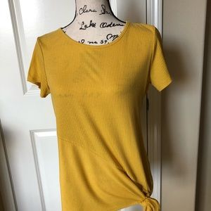 Apt 9.Harmony Yellow Side Wrap Top.